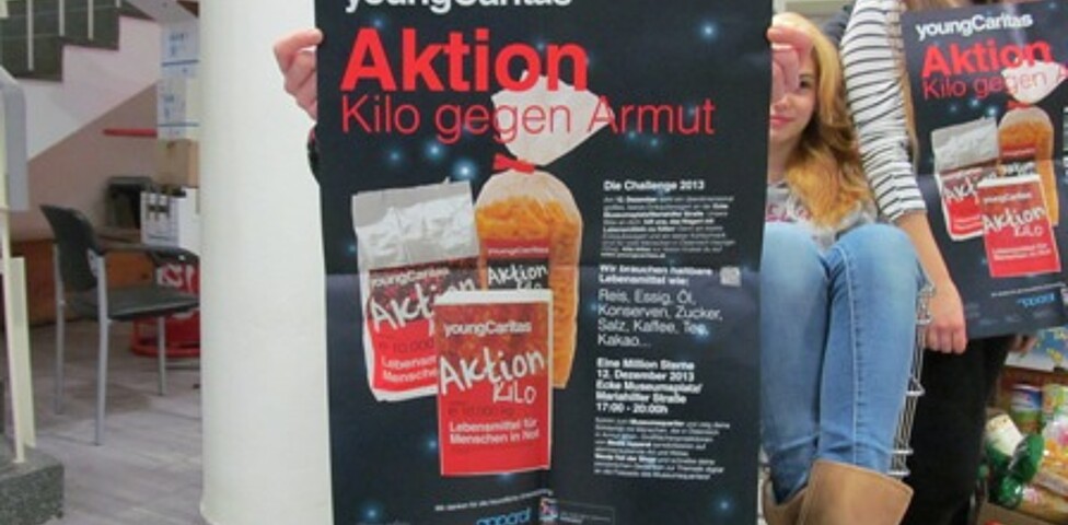 Plakat "Kilo gegen Armut"