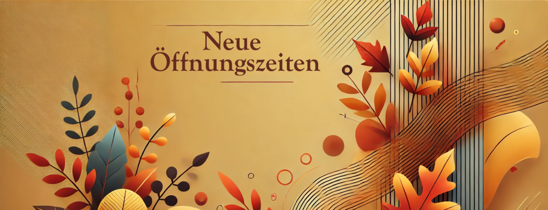 Frühlingshafte Blumendeko mit Überschrift Neue Öffnungszeiten