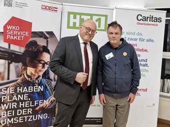 Regio Talk in der WKO-Grieskirchen 2025: Laurenz Pöttinger und Michael Wilhelm