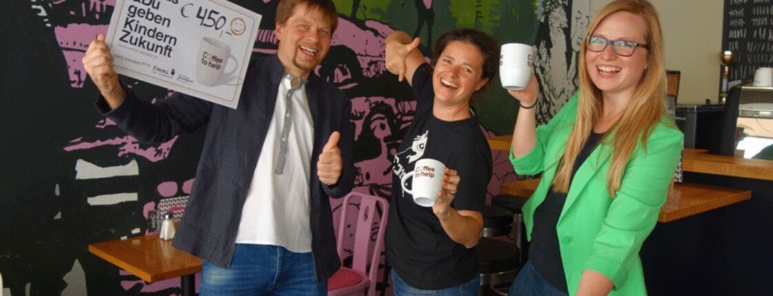 Coffee to help Grupenfoto im Emmi mit gesammeltem Betrag